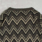 MEN'S VINTAGE 1990S CHEVRON PATTERNED KNITTED JUMPER - LARGE