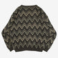 MEN'S VINTAGE 1990S CHEVRON PATTERNED KNITTED JUMPER - LARGE