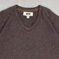 MEN'S VINTAGE 1990S V-NECK KNITTED JUMPER - LARGE