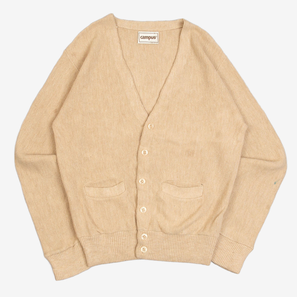 MEN'S VINTAGE 1980S BOXY KNITTED CARDIGAN - MEDIUM