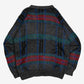 MEN'S VINTAGE 1990S CHECKED PATTERNED KNITTED CARDIGAN - LARGE