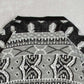 MEN'S VINTAGE 1980S PATTERNED V-NECK KNITTED JUMPER - MEDIUM