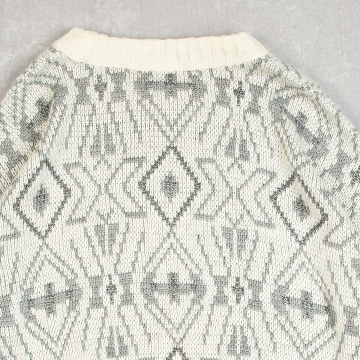 MEN'S VINTAGE 1990S PATTERNED KNITTED JUMPER - LARGE