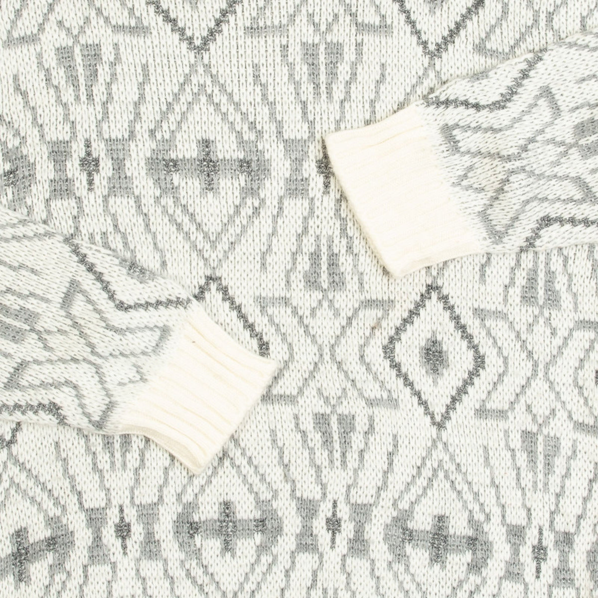MEN'S VINTAGE 1990S PATTERNED KNITTED JUMPER - LARGE