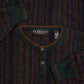 MEN'S VINTAGE 1990S BNWT STRIPED HENLEY KNITTED JUMPER - LARGE
