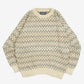 MEN'S VINTAGE 1990S STRIPED PATTERNED KNITTED JUMPER - LARGE