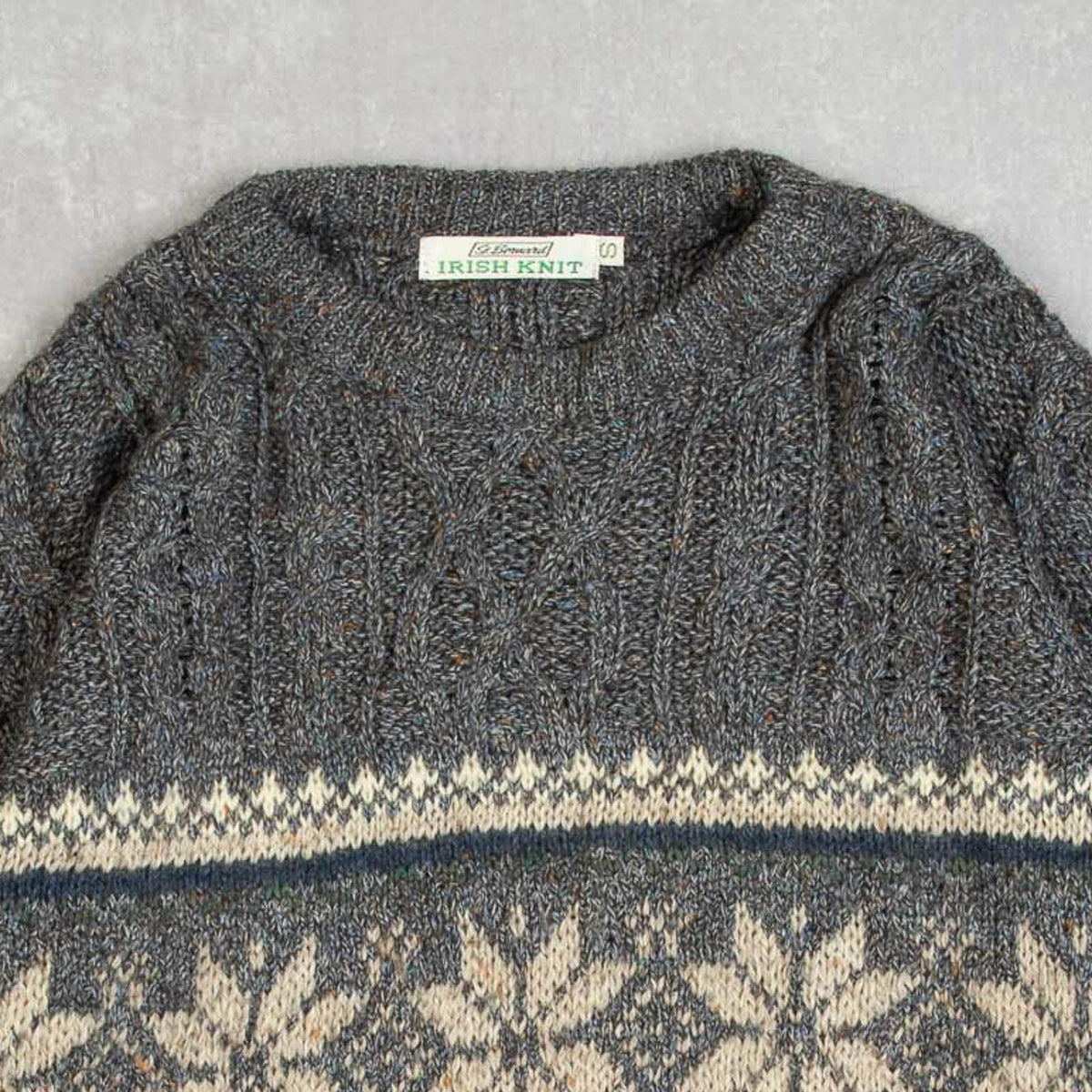 MEN'S VINTAGE 1990S STRUCTURED PATTERNED KNITTED JUMPER - LARGE