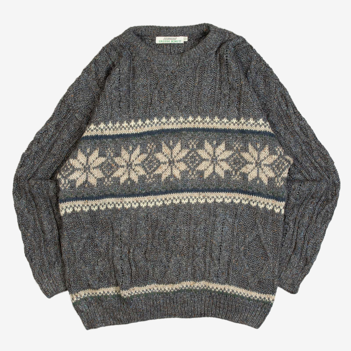 MEN'S VINTAGE 1990S STRUCTURED PATTERNED KNITTED JUMPER - LARGE