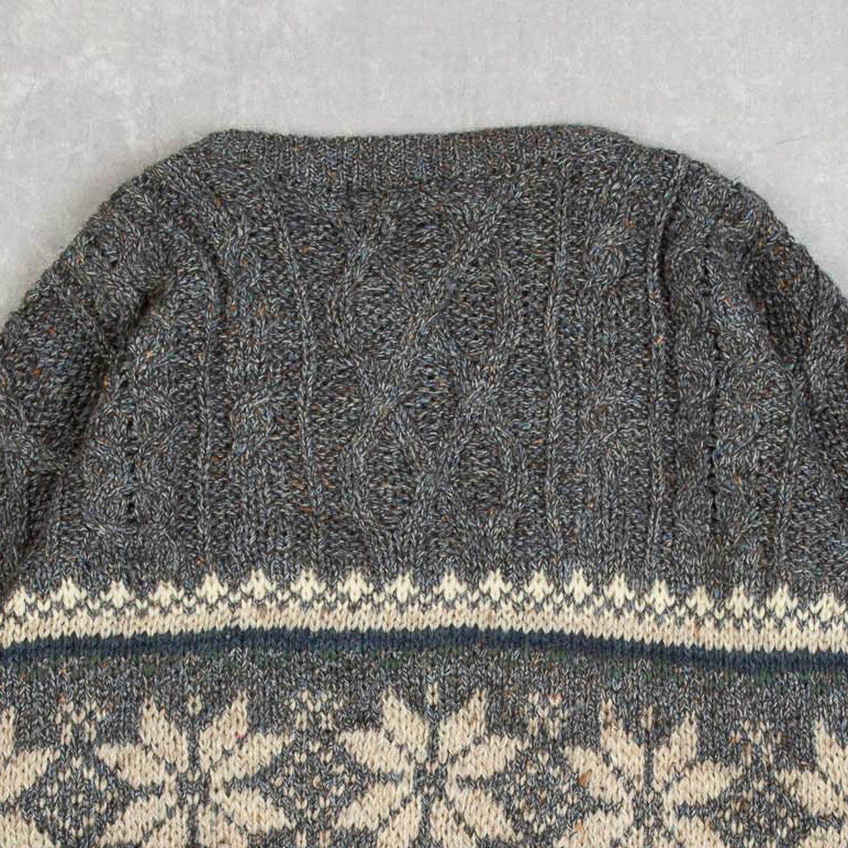 MEN'S VINTAGE 1990S STRUCTURED PATTERNED KNITTED JUMPER - LARGE