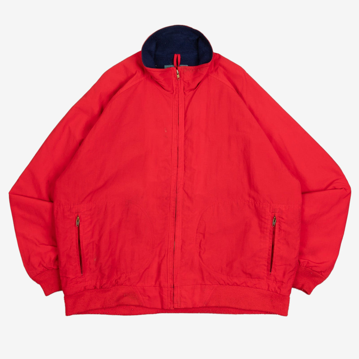 MEN'S VINTAGE 1980S WOOLRICH FULL ZIP FLEECE LINED BOMBER JACKET - X-LARGE