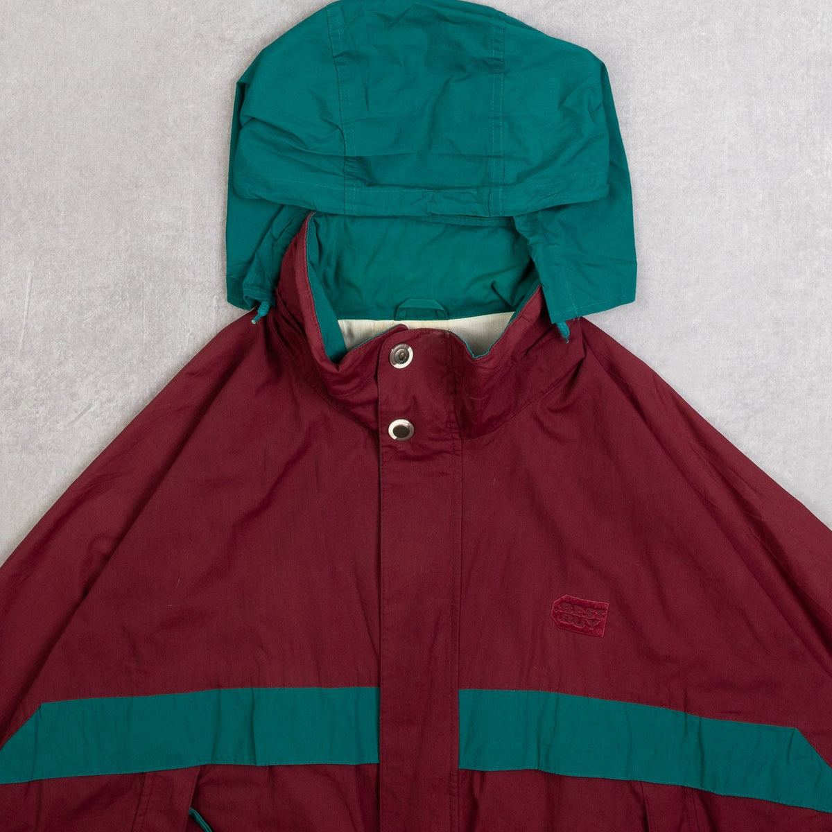 MEN'S VINTAGE 1990S HOODED BEST BUY WINDBREAKER BOMBER JACKET - X-LARGE