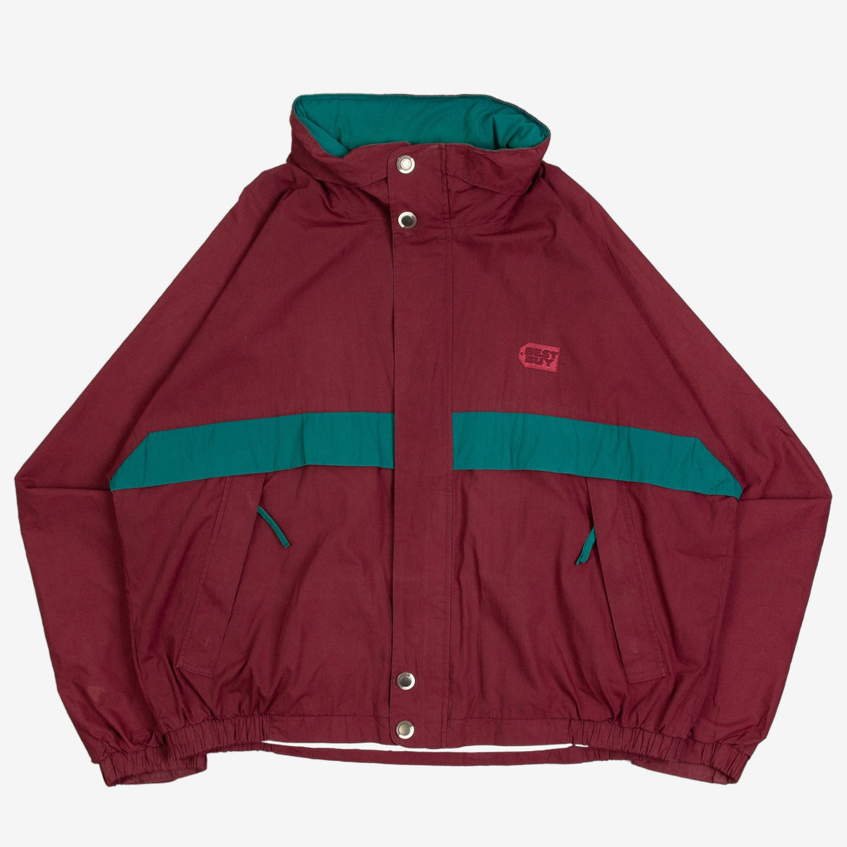 MEN'S VINTAGE 1990S HOODED BEST BUY WINDBREAKER BOMBER JACKET - X-LARGE