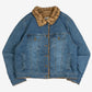 WOMEN'S VINTAGE 1990S FUR LINED DENIM JACKET - X-LARGE