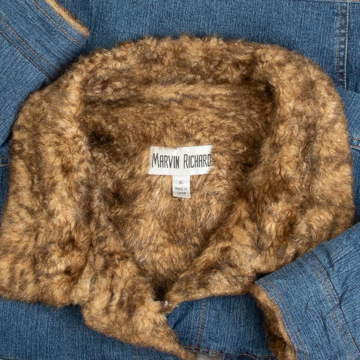WOMEN'S VINTAGE 1990S FUR LINED DENIM JACKET - X-LARGE