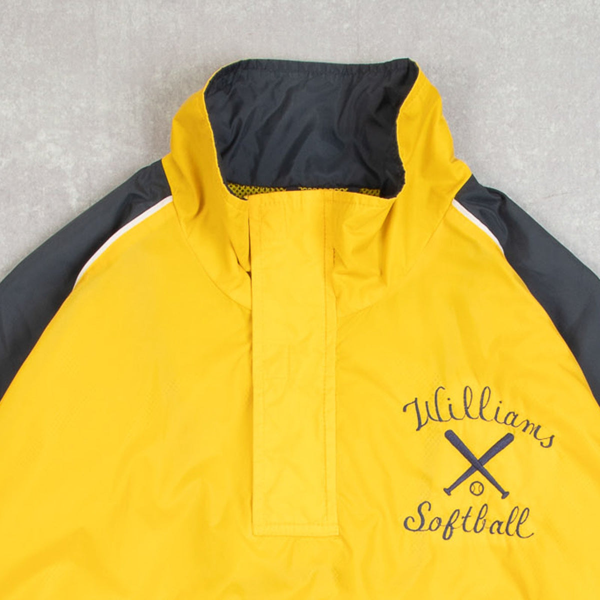 MEN'S VINTAGE 1990S SOFTBALL QUARTER ZIP WINDBREAKER JACKET - MEDIUM