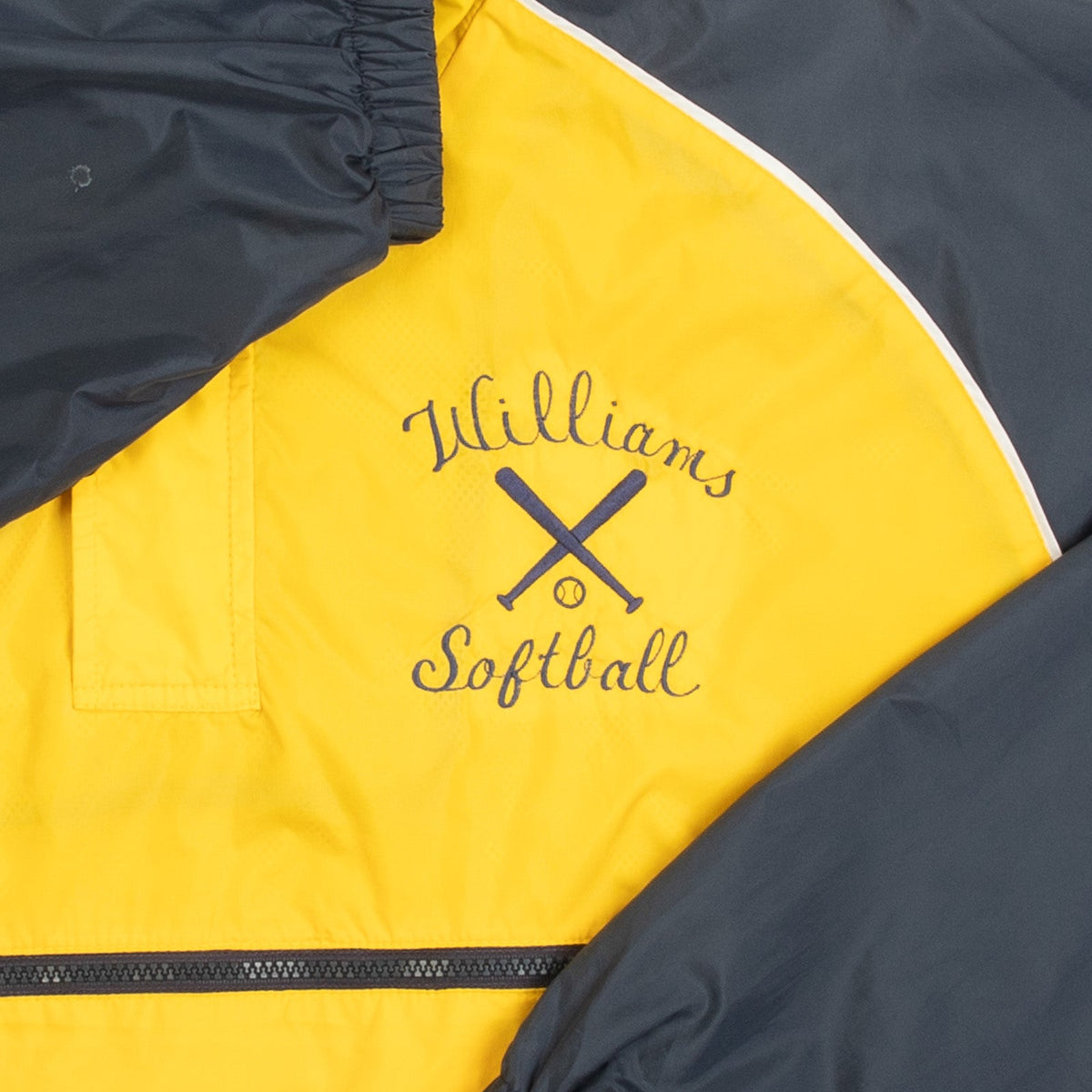 MEN'S VINTAGE 1990S SOFTBALL QUARTER ZIP WINDBREAKER JACKET - MEDIUM