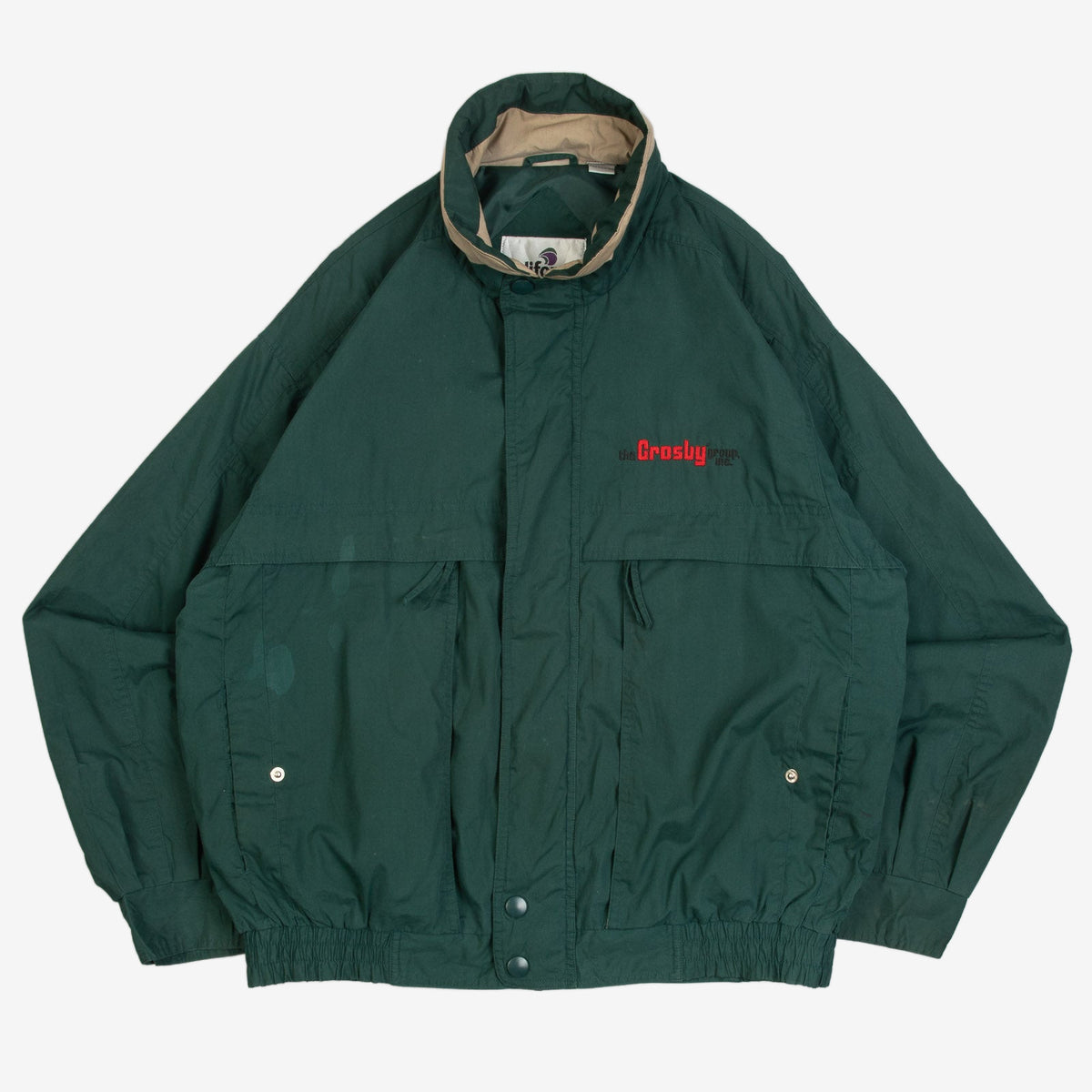 MEN'S VINTAGE 1990S CROSBY GROUP UTILITY WINDBREAKER JACKET - LARGE