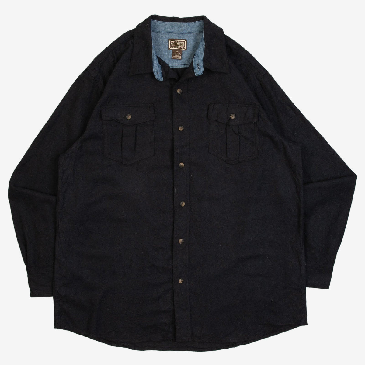 MEN'S VINTAGE 1990S WOOL STYLE WORKWEAR SHIRT - LARGE
