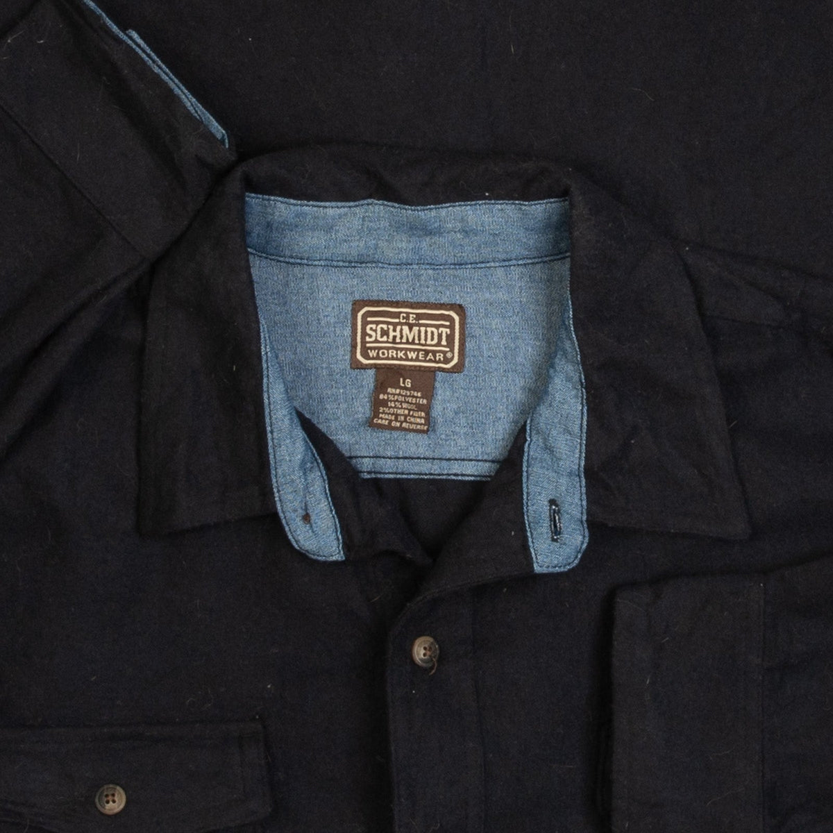MEN'S VINTAGE 1990S WOOL STYLE WORKWEAR SHIRT - LARGE