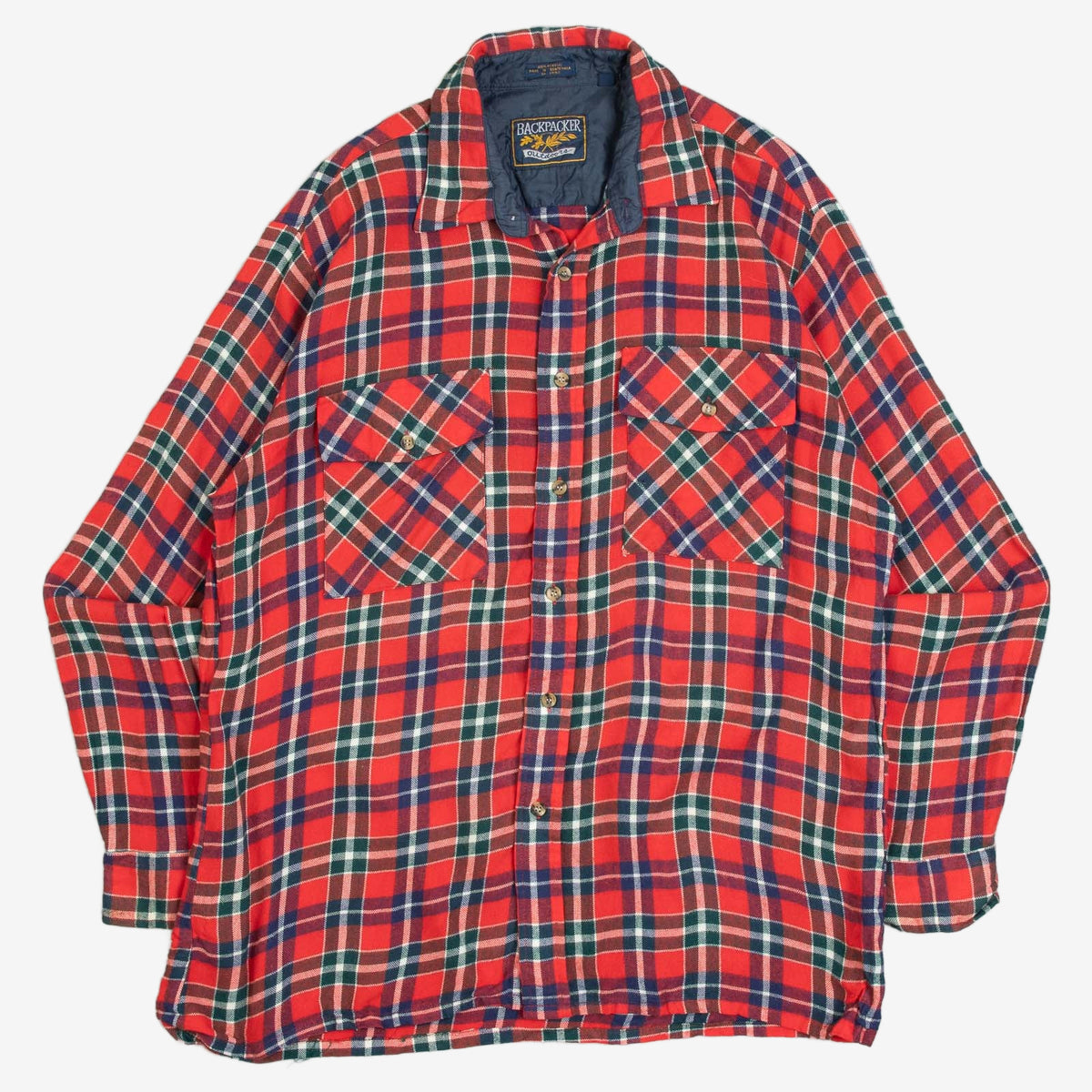 MEN'S VINTAGE 1990S WOOL STYLE CHECKED SHIRT - LARGE