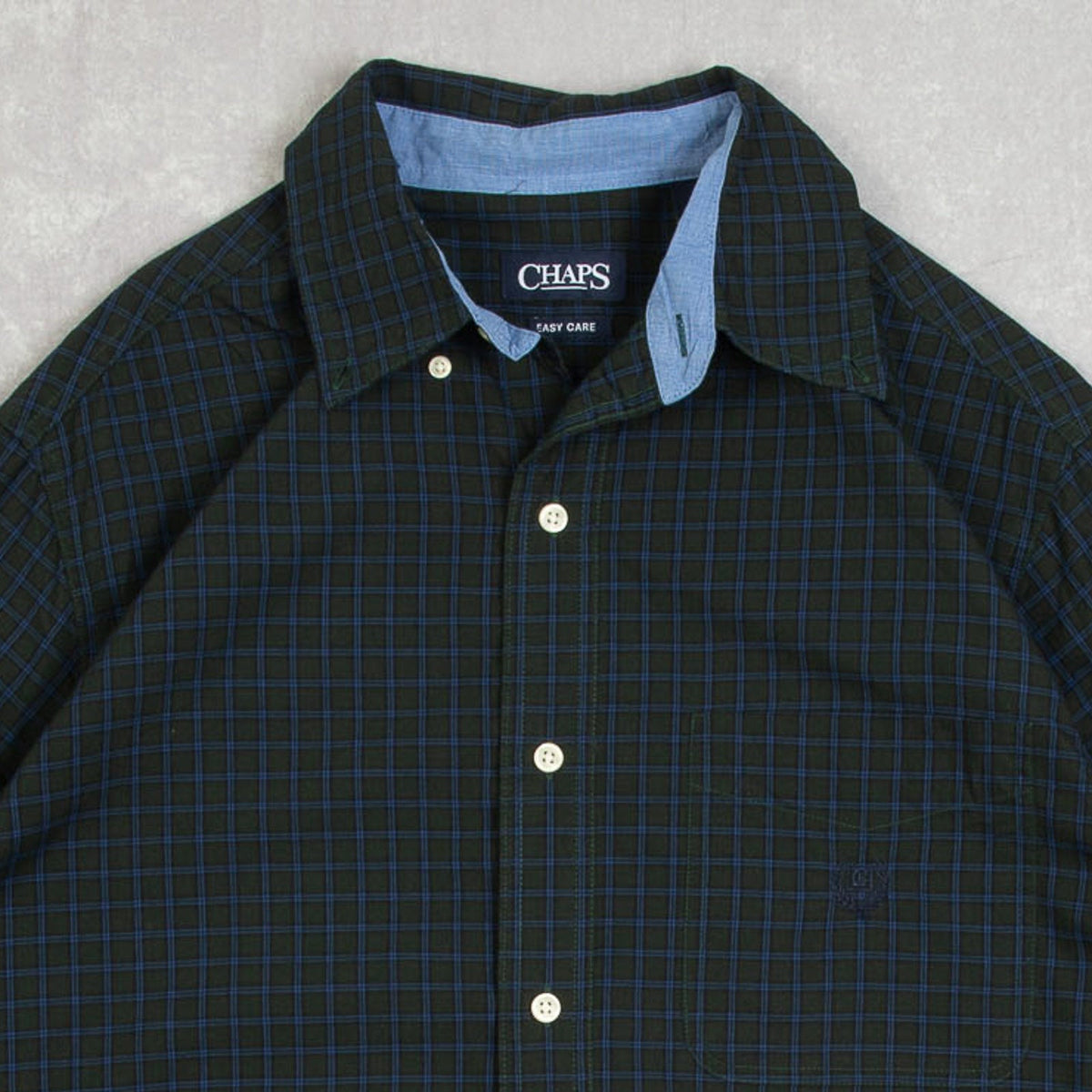 MEN'S VINTAGE 1990S CHAPS CHECKED SHIRT - LARGE