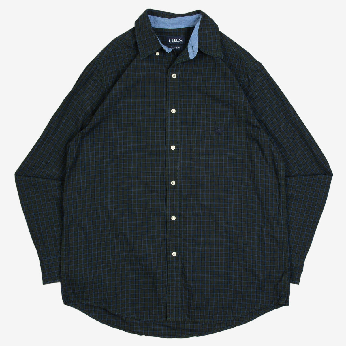 MEN'S VINTAGE 1990S CHAPS CHECKED SHIRT - LARGE