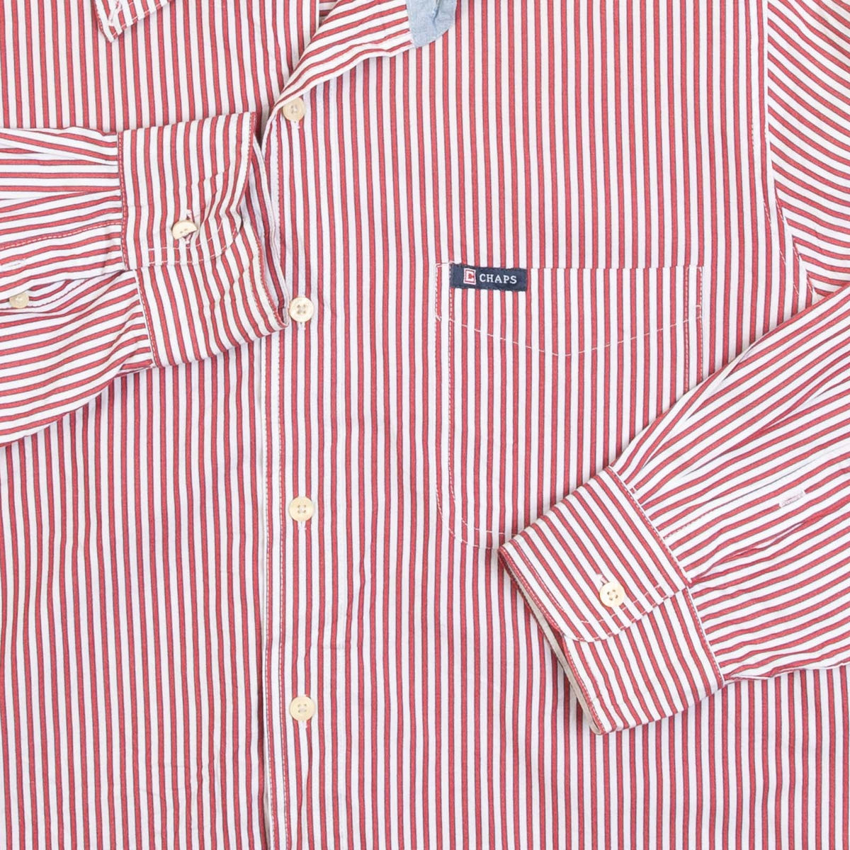 MEN'S VINTAGE 1990S CHAPS STRIPED SHIRT - LARGE