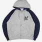 MEN'S VINTAGE M FULL ZIP HOODED SWEATSHIRT - LARGE