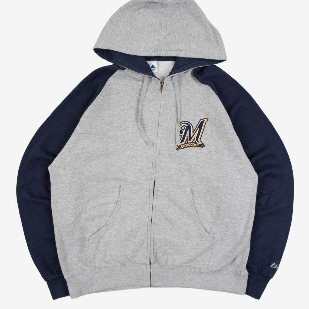 MEN'S VINTAGE M FULL ZIP HOODED SWEATSHIRT - LARGE