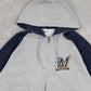 MEN'S VINTAGE M FULL ZIP HOODED SWEATSHIRT - LARGE