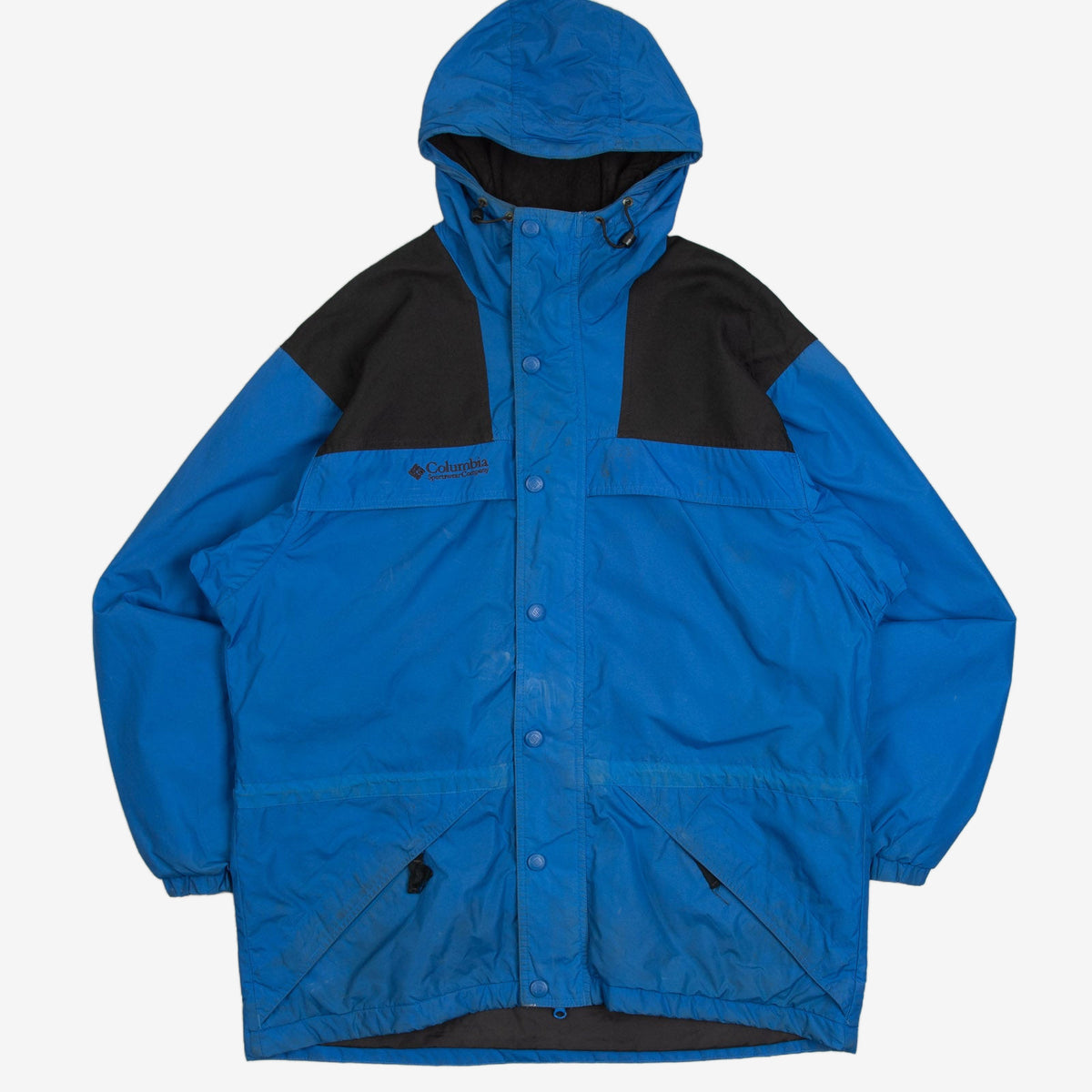 MEN'S VINTAGE 1990S COLUMBIA FULL ZIP HOODED JACKET - MEDIUM