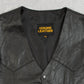 MEN'S VINTAGE 1990S LEATHER VEST JACKET - X-LARGE