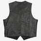 MEN'S VINTAGE 1990S LEATHER VEST JACKET - X-LARGE