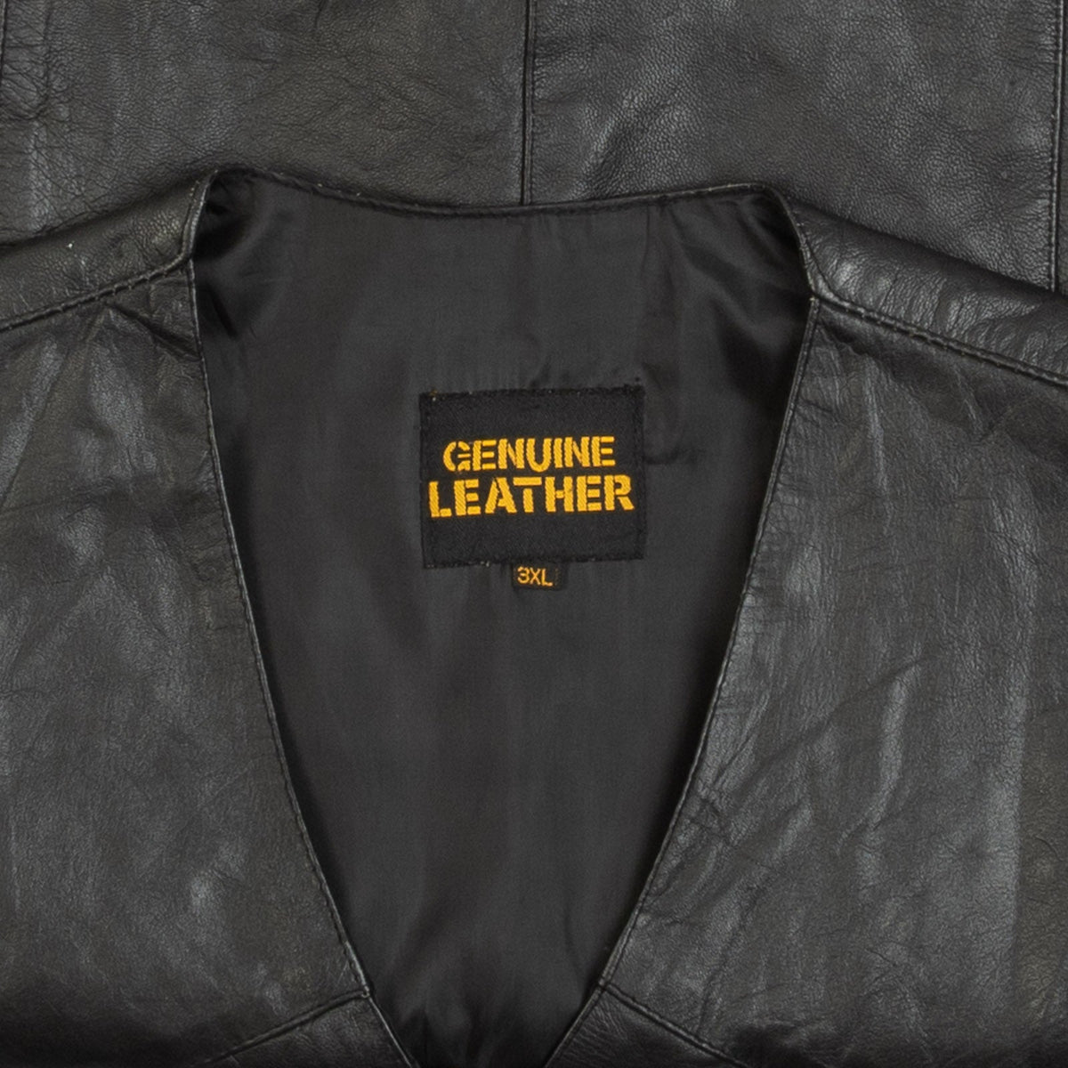 MEN'S VINTAGE 1990S LEATHER VEST JACKET - X-LARGE