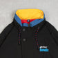 MEN'S VINTAGE 1990S HOODED BENDIX COLOUR BLOCK BOMBER JACKET - X-LARGE