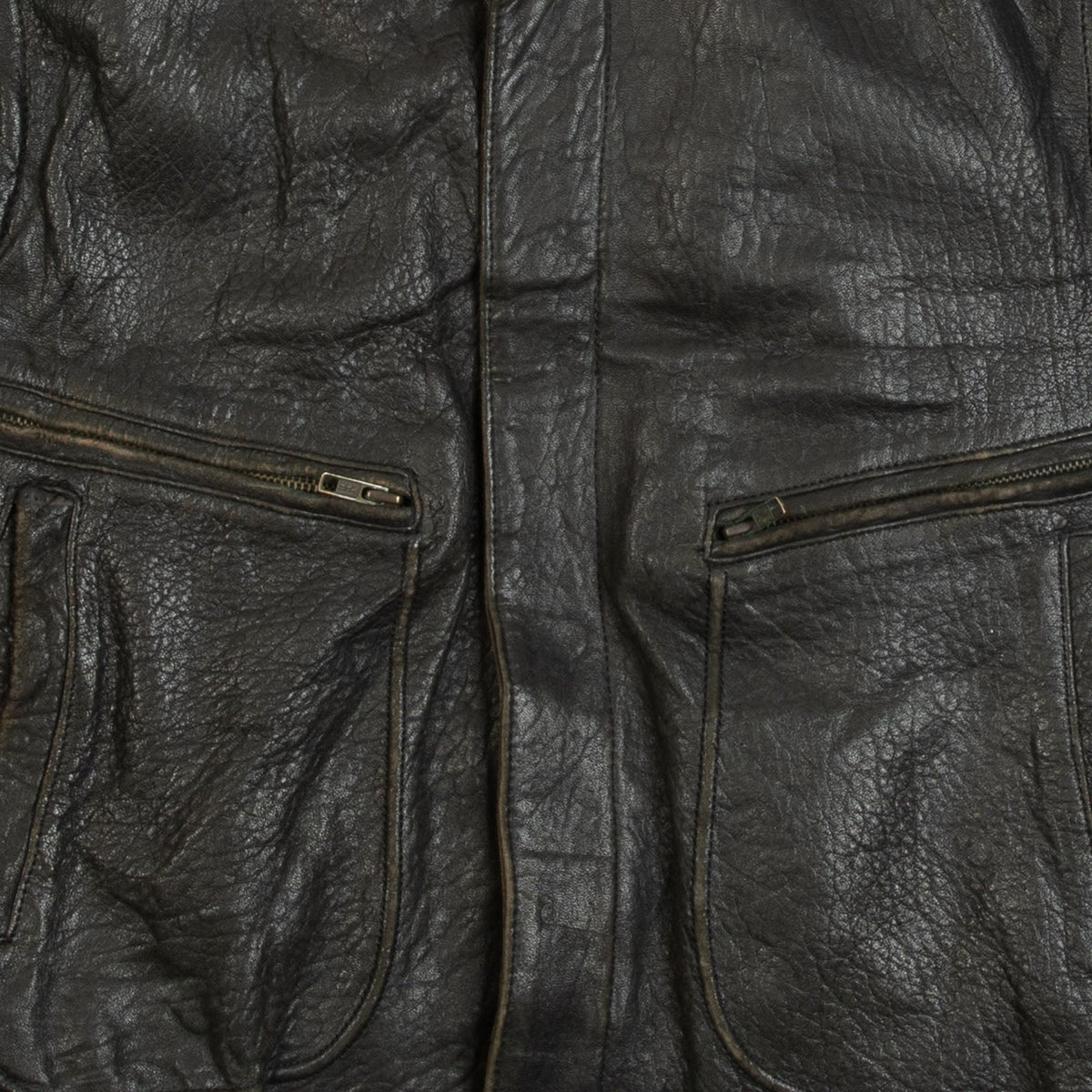 MEN'S VINTAGE 1990S LEATHER VEST JACKET - MEDIUM