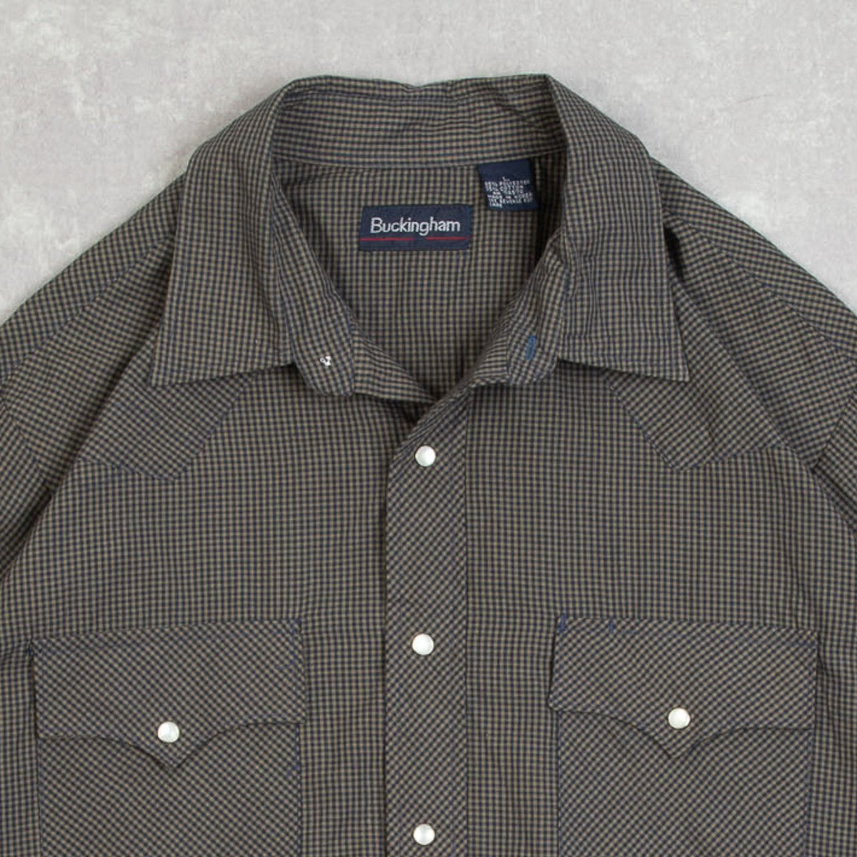 MEN'S VINTAGE 1990S CHECKED WESTERN SHIRT - LARGE