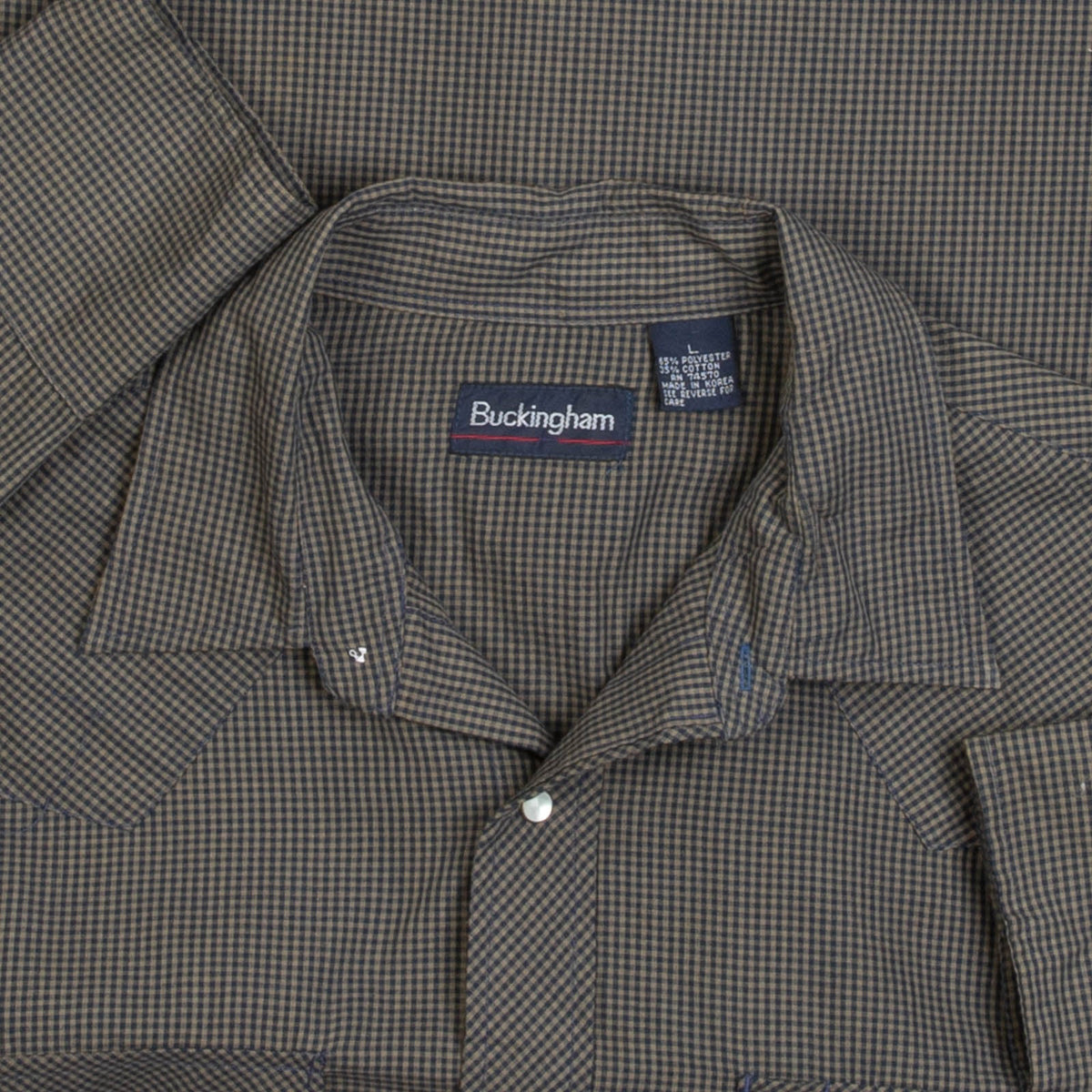 MEN'S VINTAGE 1990S CHECKED WESTERN SHIRT - LARGE