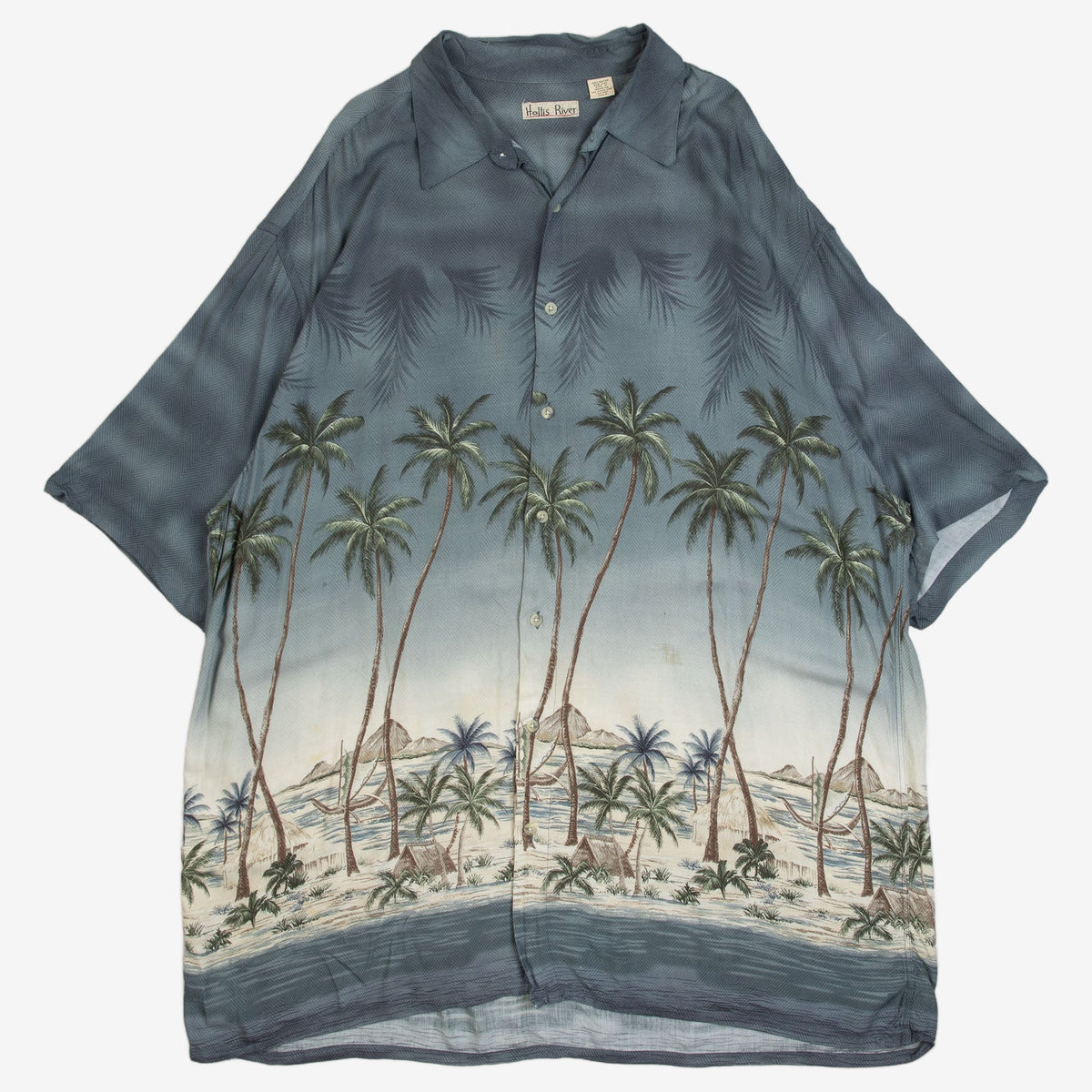MEN'S VINTAGE 1990S HAWAIIAN ISLAND SHORT SLEEVE PATTERNED SHIRT - XX-LARGE