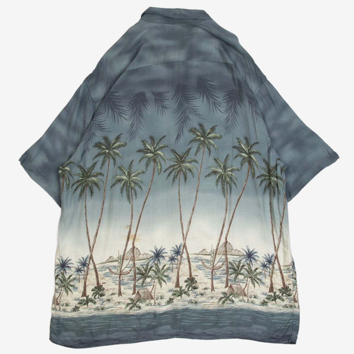MEN'S VINTAGE 1990S HAWAIIAN ISLAND SHORT SLEEVE PATTERNED SHIRT - XX-LARGE