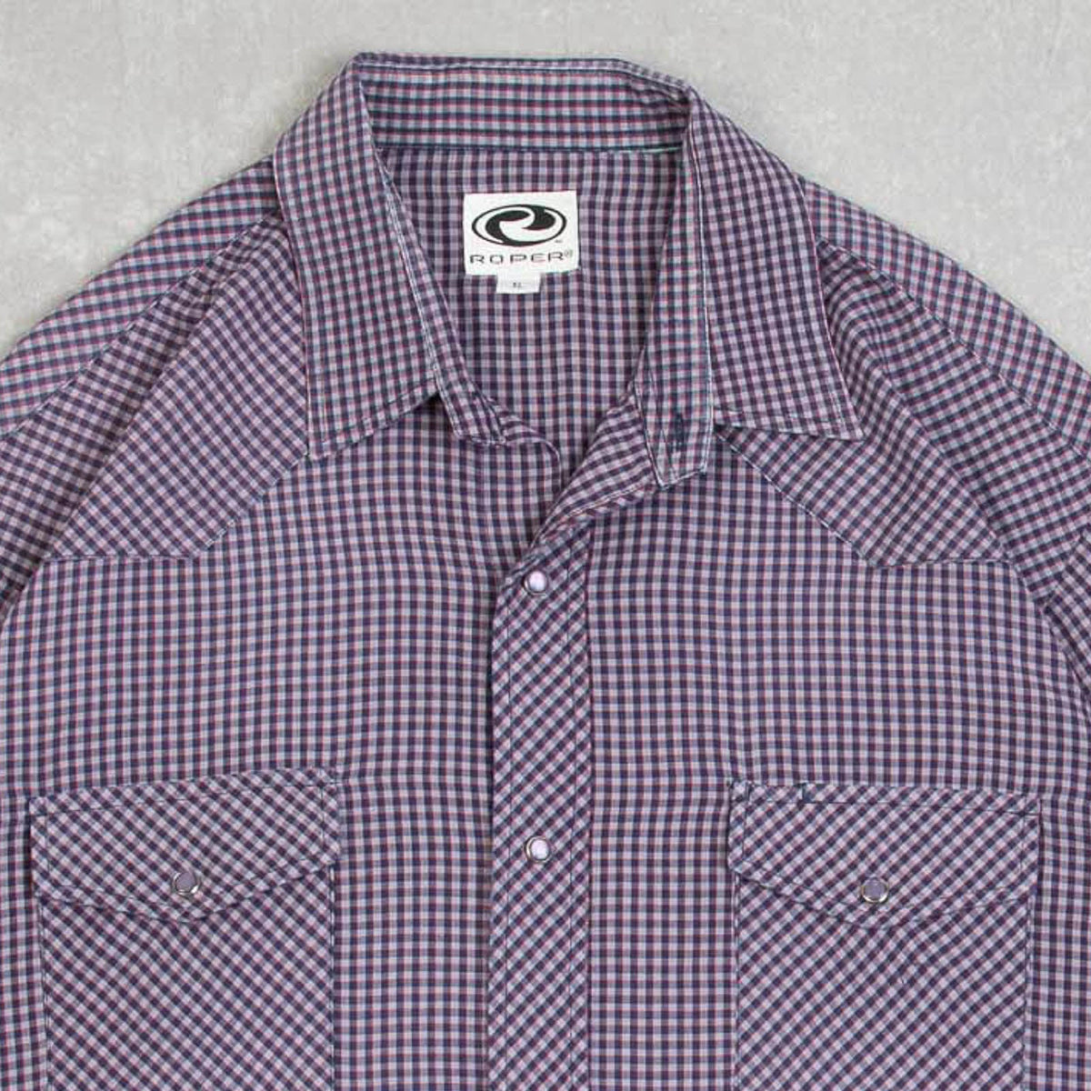 MEN'S VINTAGE 1990S CHECKED WESTERN SHIRT - X-LARGE