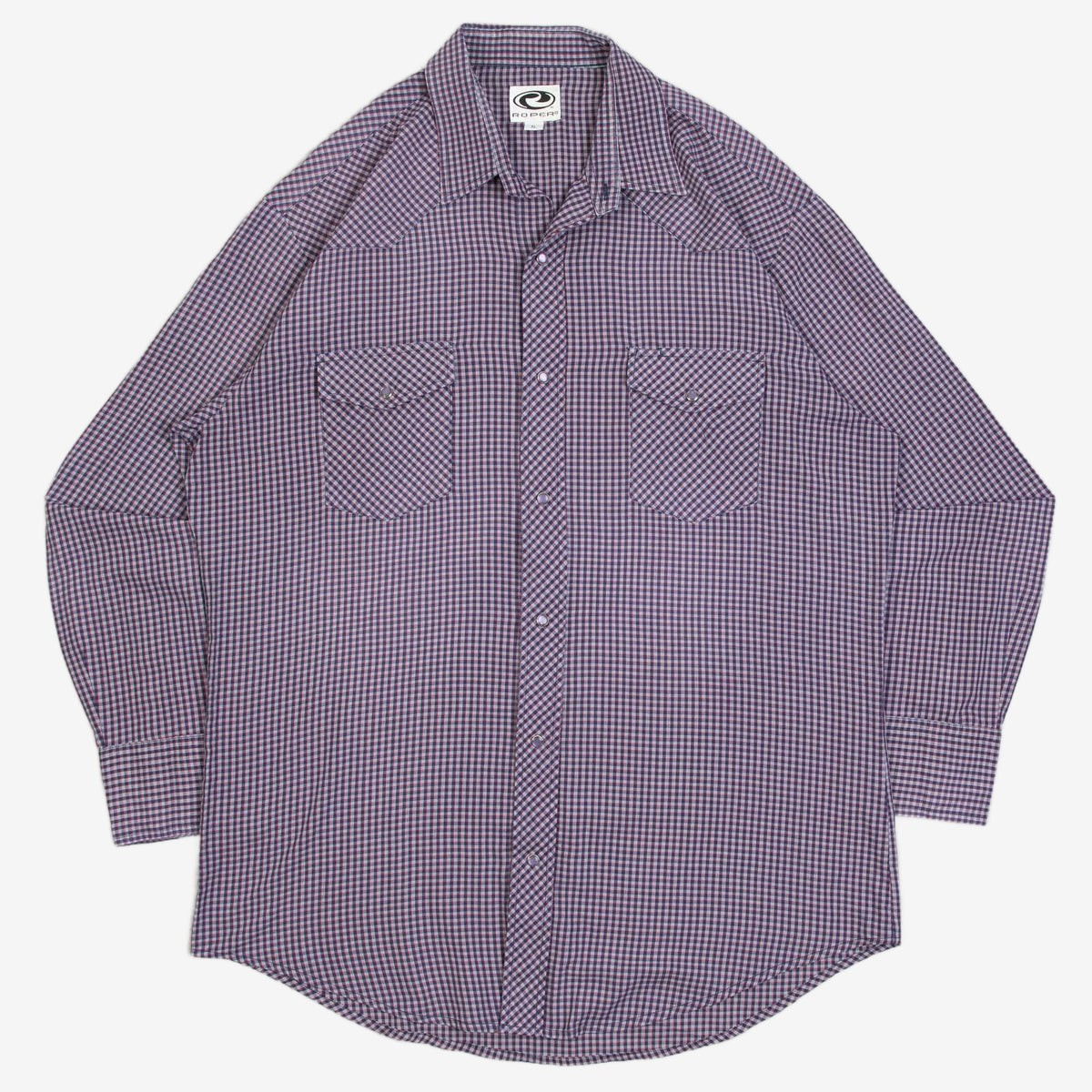 MEN'S VINTAGE 1990S CHECKED WESTERN SHIRT - X-LARGE