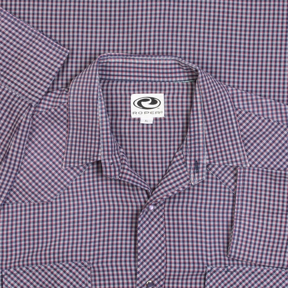 MEN'S VINTAGE 1990S CHECKED WESTERN SHIRT - X-LARGE