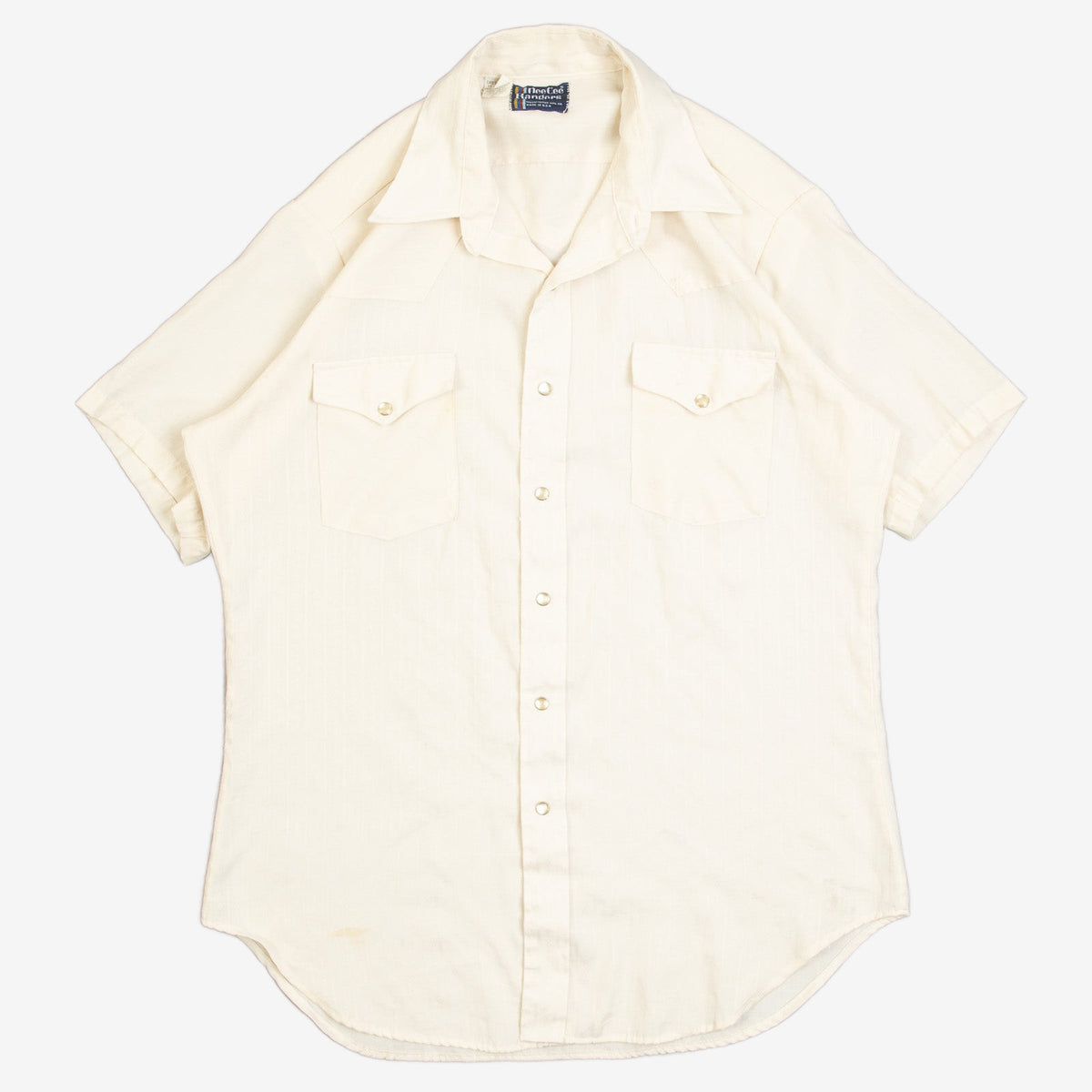 MEN'S VINTAGE 1980S WESTERN SHORT SLEEVE SHIRT - LARGE