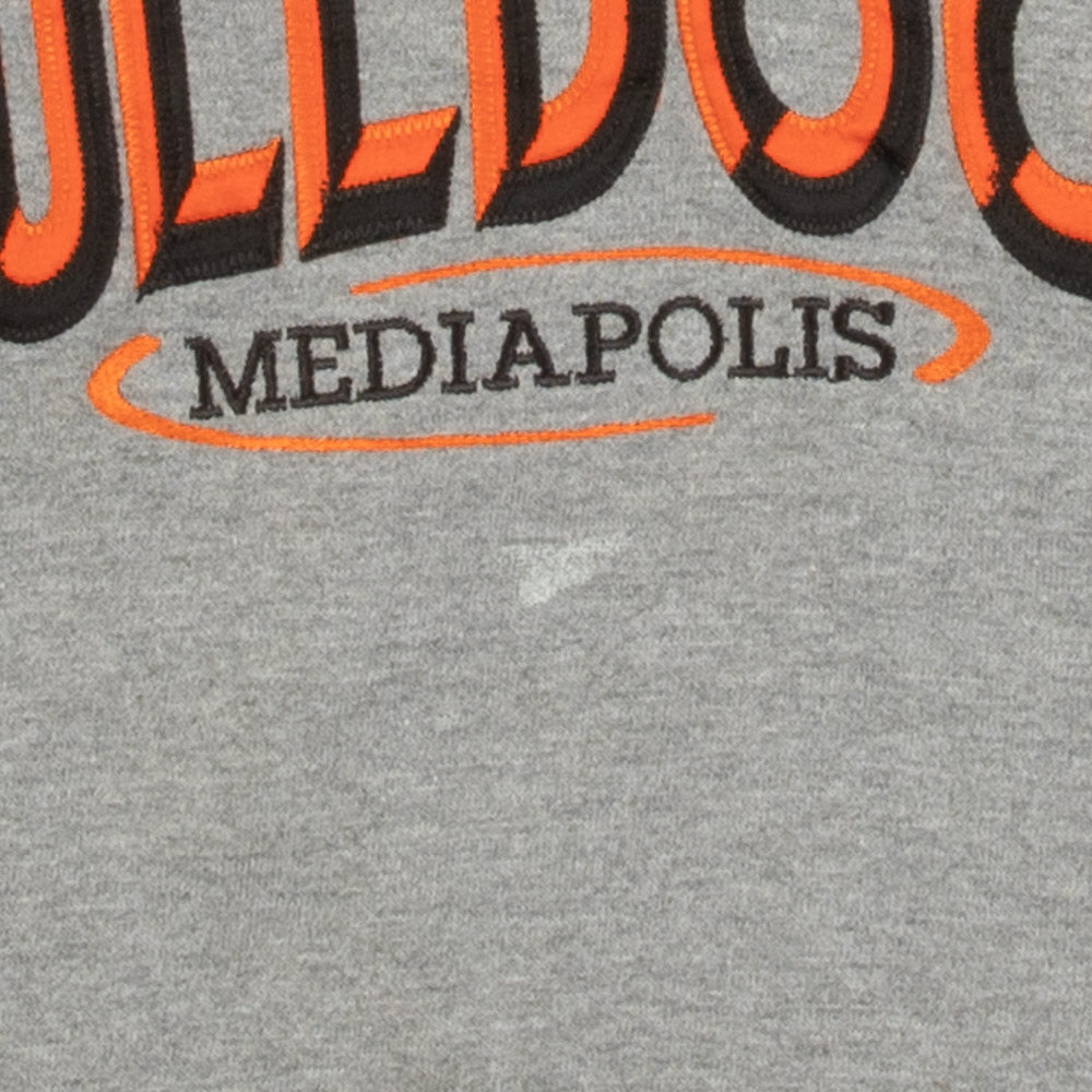 MEN'S VINTAGE RUSSELL ATHLETIC MEDIAPOLIS BULLDOGS HOODED SWEATSHIRT - X-LARGE