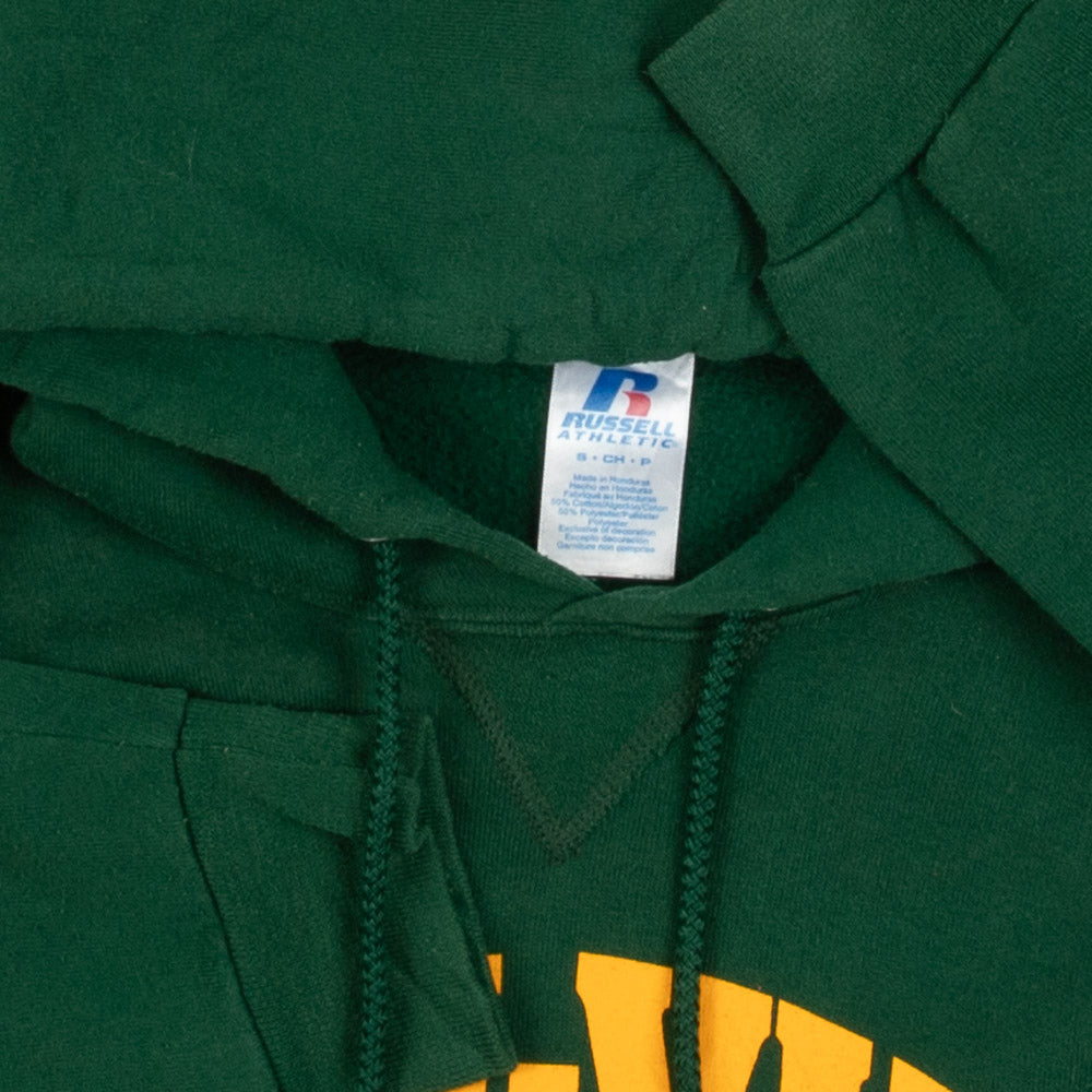 MEN'S VINTAGE RUSSELL ATHLETIC CALVIN CHRISTIAN SOFTBALL HOODED SWEATSHIRT - SMALL