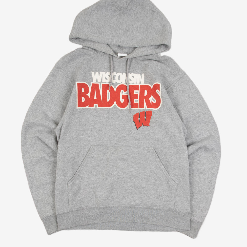 MEN'S VINTAGE RUSSELL ATHLETIC WISCONSIN BADGERS HOODED SWEATSHIRT - SMALL