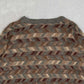 MEN'S VINTAGE 1990S STRUCTURED PATTERNED KNITTED JUMPER - X-LARGE
