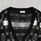 MEN'S VINTAGE 1980S PATTERNED KNITTED CARDIGAN - LARGE