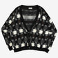 MEN'S VINTAGE 1980S PATTERNED KNITTED CARDIGAN - LARGE